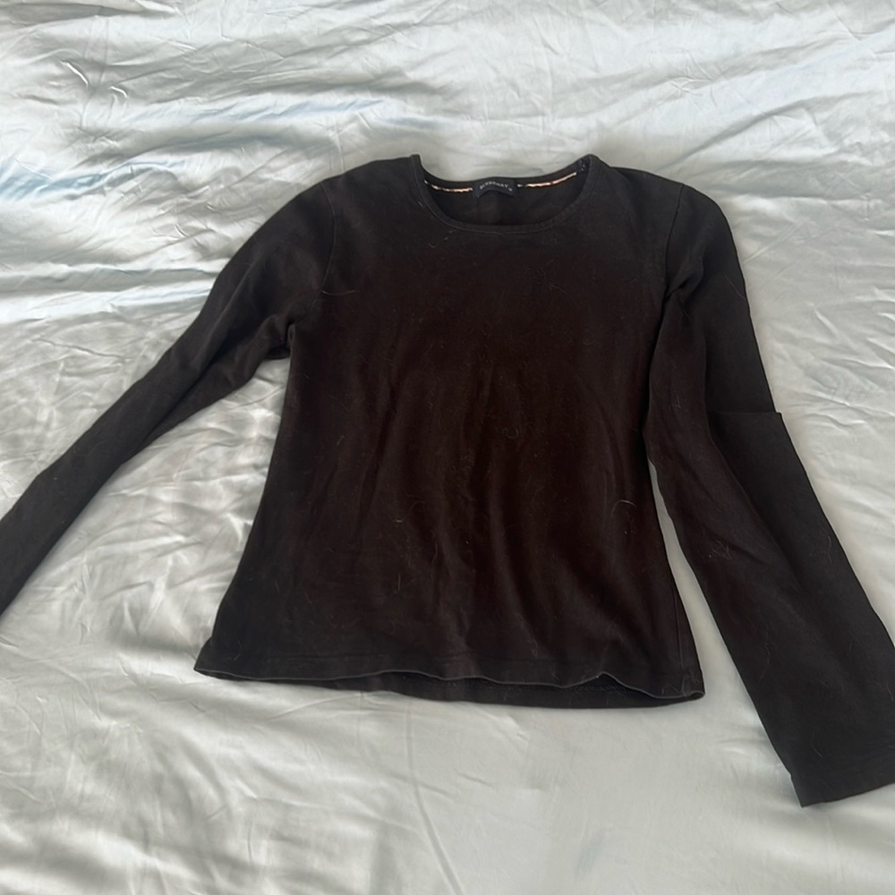 Black Burberry, long sleeve shirts, size 12